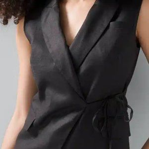 Women's Petite Tie-Front Vest by White House Black Market SZ 0P